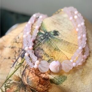 Chic Pink Beaded Necklace